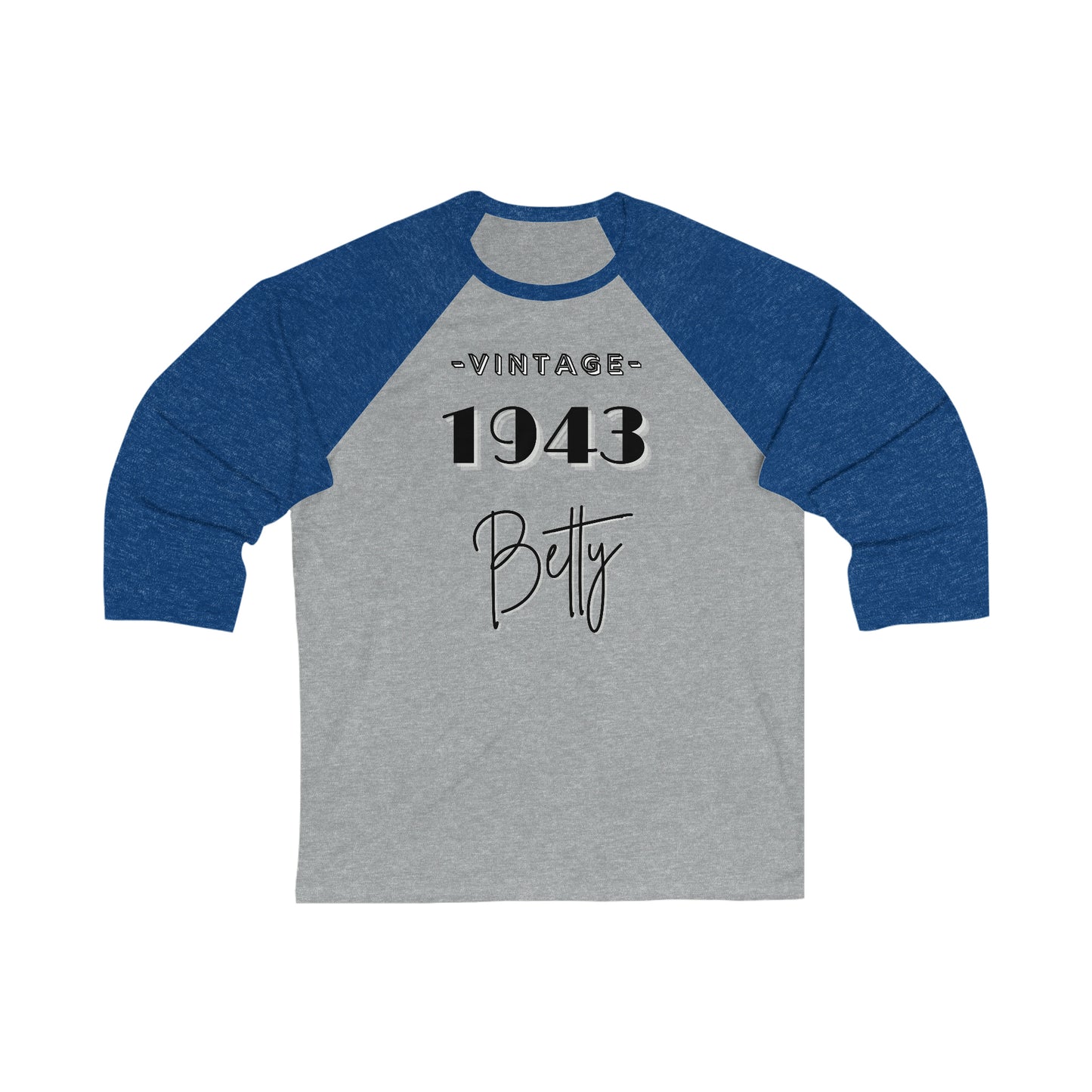 Personalized Birth Year Unisex 3/4 Sleeve Varsity Style Tee, Customizable Birthday Shirt