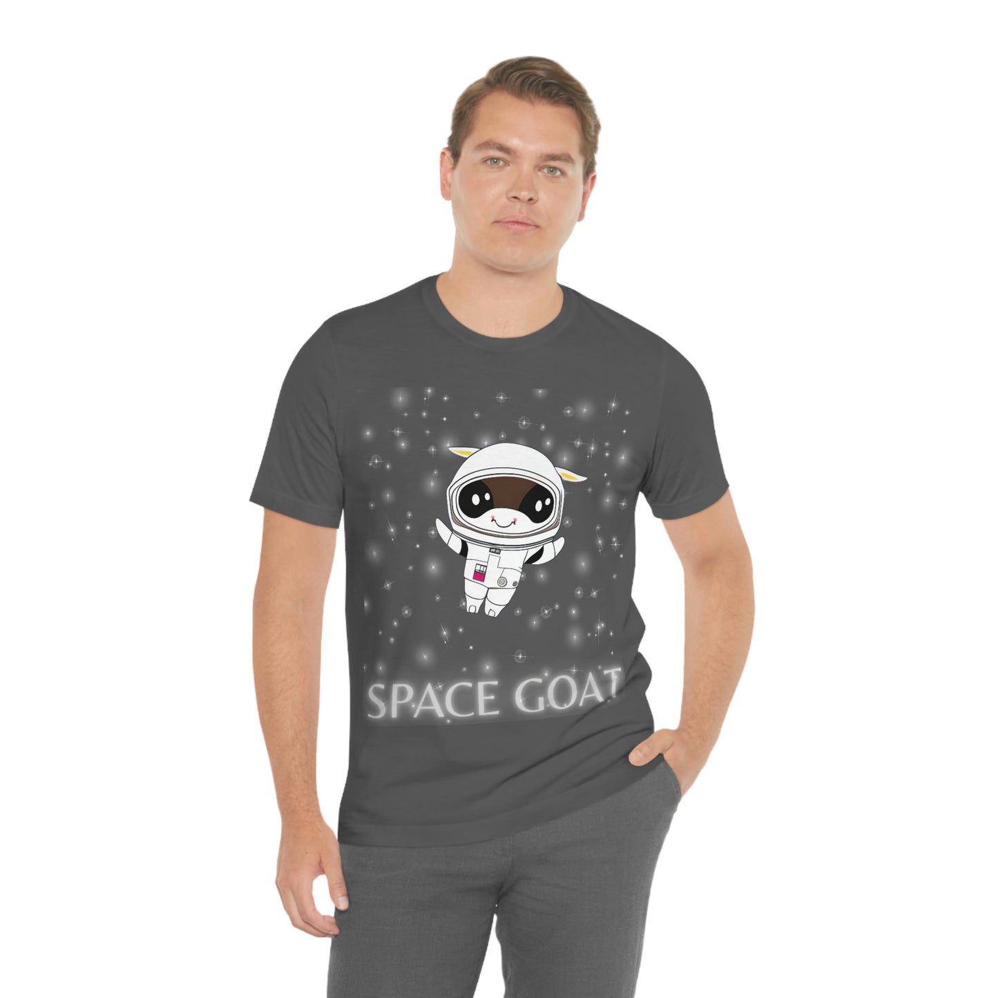 Space Goat T-shirt, Funny Goat in Space, Astronaut Goat Unisex Jersey Short Sleeve Tee