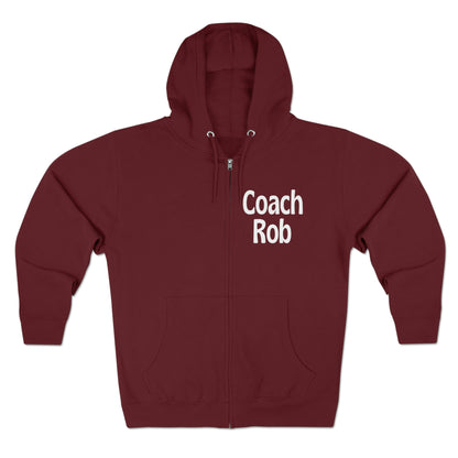 Personalized Coach Zip Hoodie, Customized Unisex Premium Full Zip Hoodie, Coach Gift