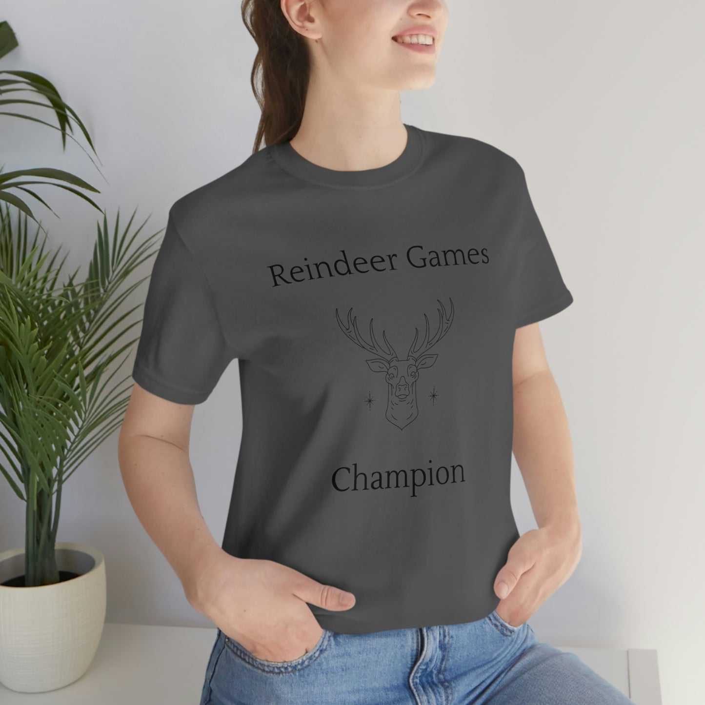 Reindeer Games Champion T-shirt, Christmas Tshirt - Unisex Jersey Short Sleeve Tee