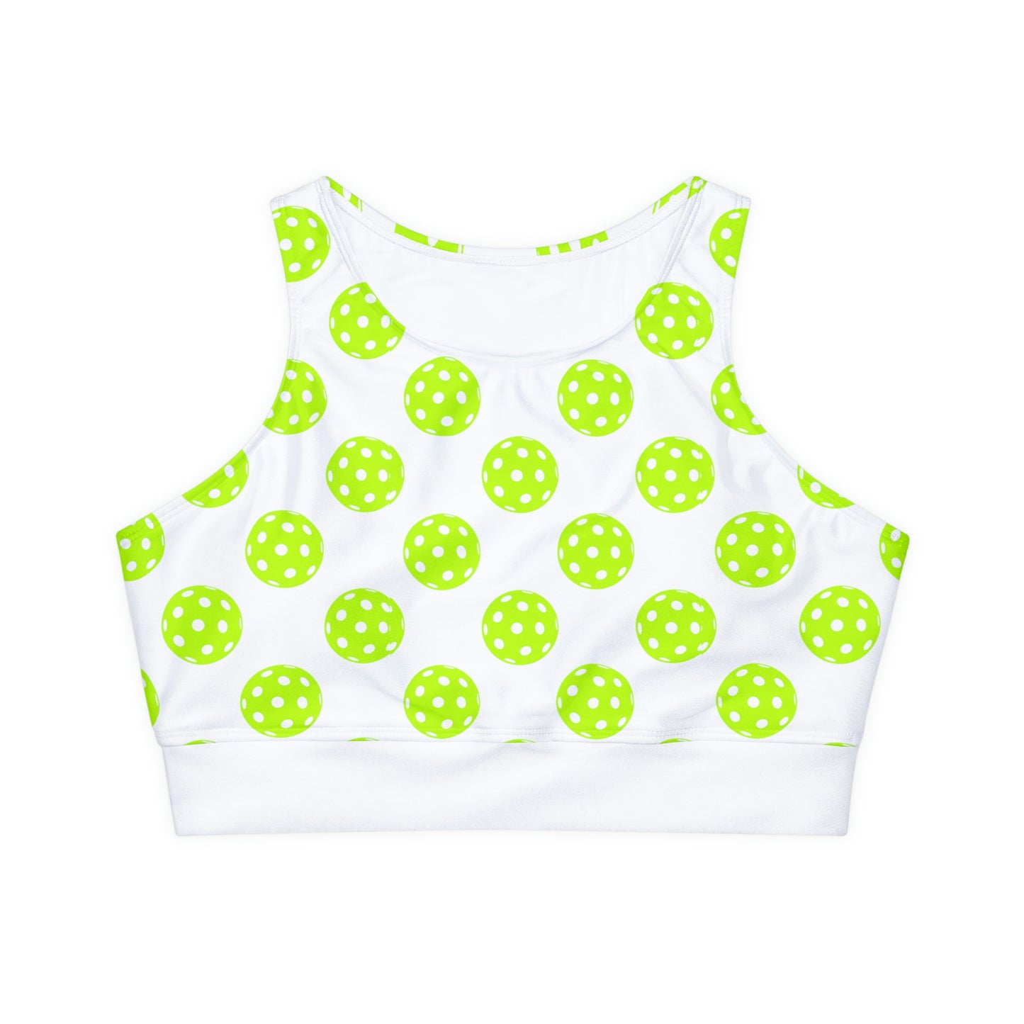 Pickleball Sports Bra, Cropped Tank, Fully Lined, Padded Sports Bra