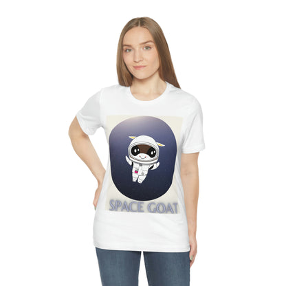 Space Goat T-shirt, Funny Goat in Space, Astronaut Goat Unisex Jersey Short Sleeve Tee