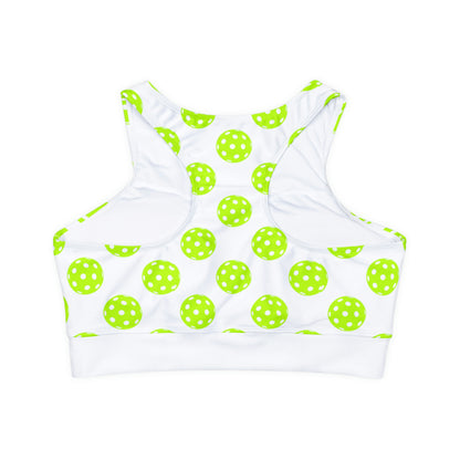 Pickleball Sports Bra, Cropped Tank, Fully Lined, Padded Sports Bra