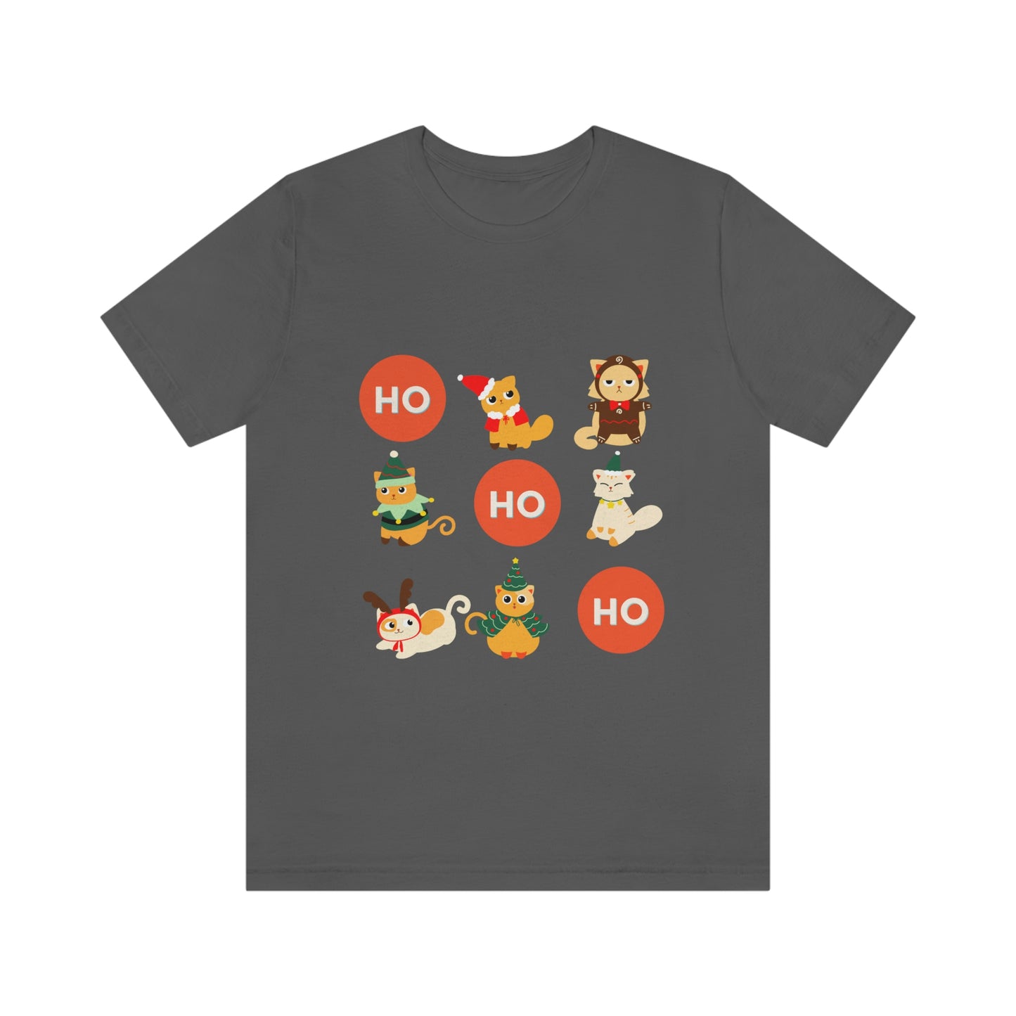 Christmas Kitties - Ho-Ho-Ho Holiday Cat T-shirt - Unisex Jersey Short Sleeve Tee