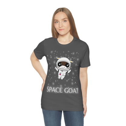 Space Goat T-shirt, Funny Goat in Space, Astronaut Goat Unisex Jersey Short Sleeve Tee