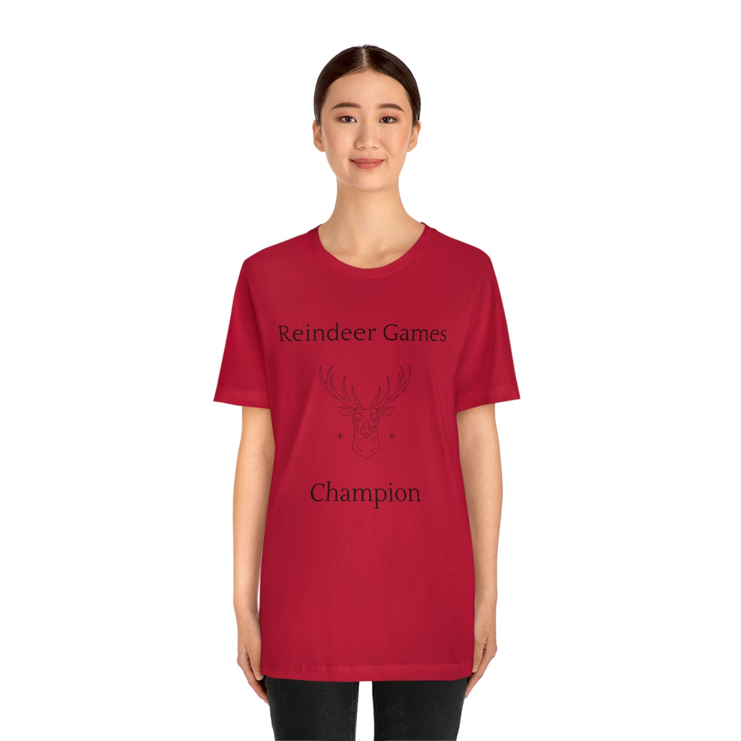 Reindeer Games Champion T-shirt, Christmas Tshirt - Unisex Jersey Short Sleeve Tee