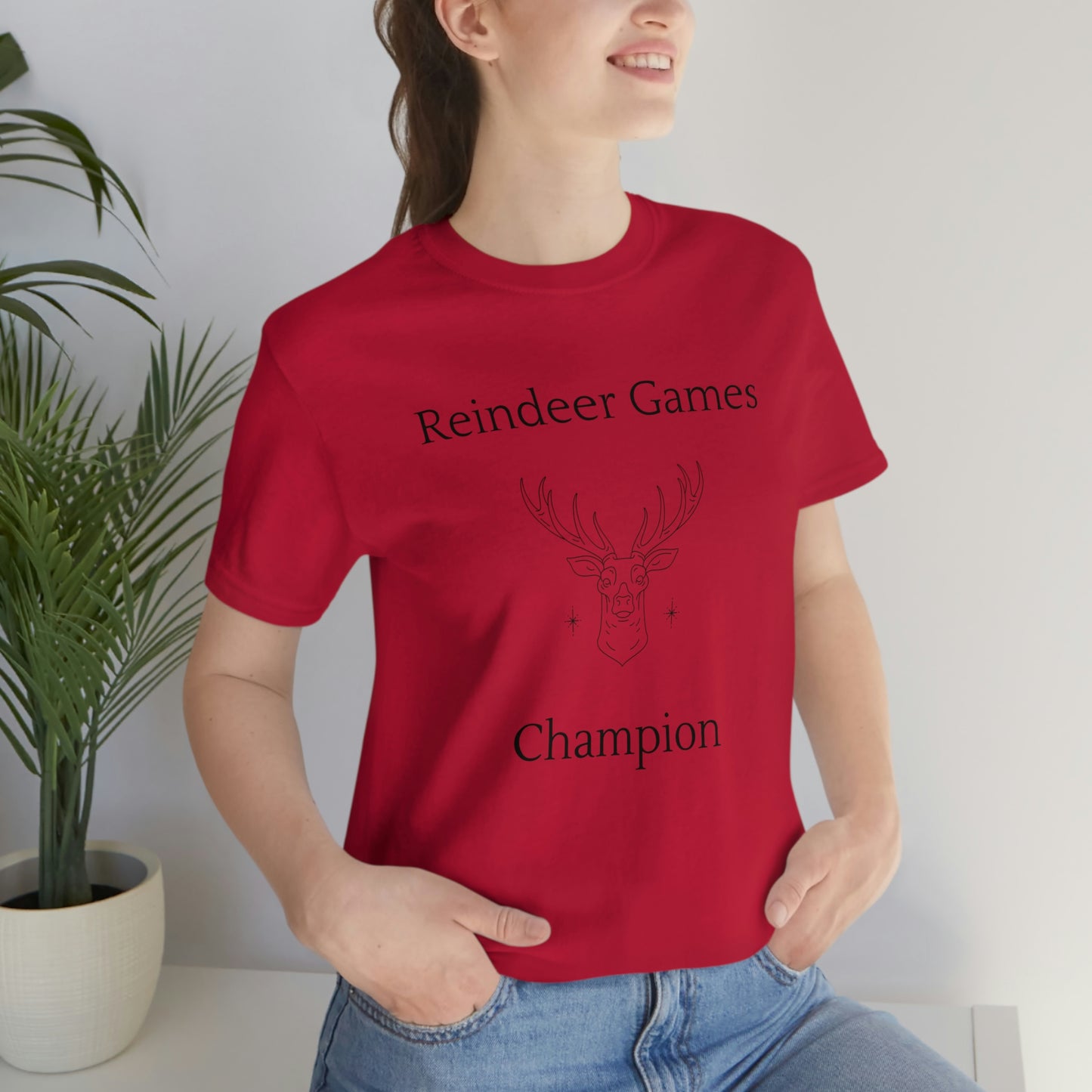 Reindeer Games Champion T-shirt, Christmas Tshirt - Unisex Jersey Short Sleeve Tee