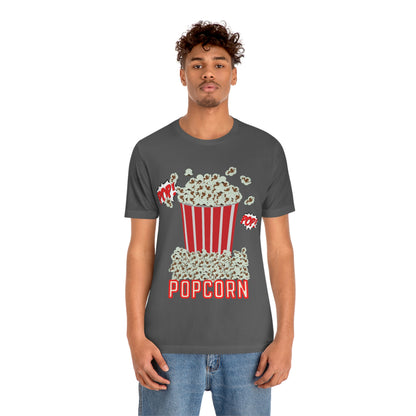 Popcorn T-shirt, Movie Going Shirt, Unisex Jersey Short Sleeve Tee