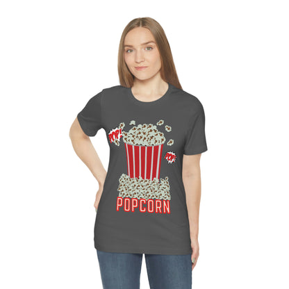 Popcorn T-shirt, Movie Going Shirt, Unisex Jersey Short Sleeve Tee