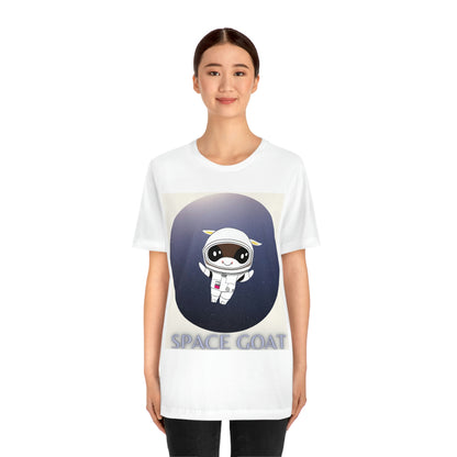 Space Goat T-shirt, Funny Goat in Space, Astronaut Goat Unisex Jersey Short Sleeve Tee