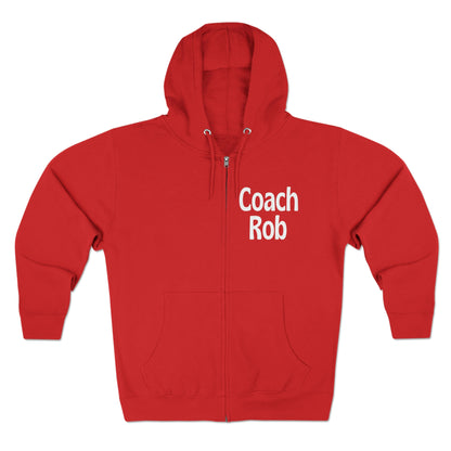 Personalized Coach Zip Hoodie, Customized Unisex Premium Full Zip Hoodie, Coach Gift