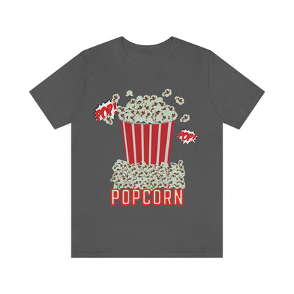 Popcorn T-shirt, Movie Going Shirt, Unisex Jersey Short Sleeve Tee