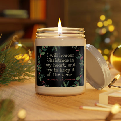 Christmas Candle with Charles Dickens A Christmas Carol Literary Quote - Scented Candle, 9oz