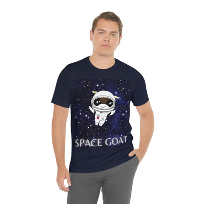 Space Goat T-shirt, Funny Goat in Space, Astronaut Goat Unisex Jersey Short Sleeve Tee