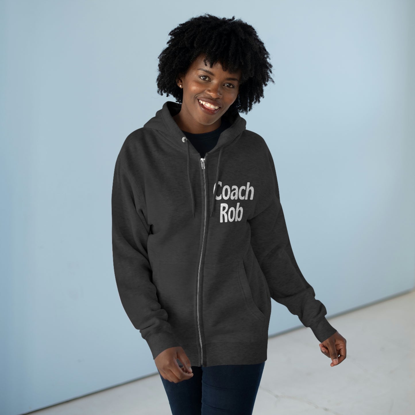 Personalized Coach Zip Hoodie, Customized Unisex Premium Full Zip Hoodie, Coach Gift