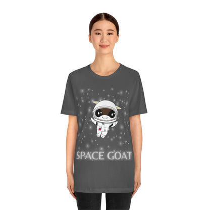 Space Goat T-shirt, Funny Goat in Space, Astronaut Goat Unisex Jersey Short Sleeve Tee