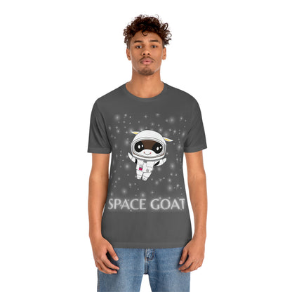 Space Goat T-shirt, Funny Goat in Space, Astronaut Goat Unisex Jersey Short Sleeve Tee