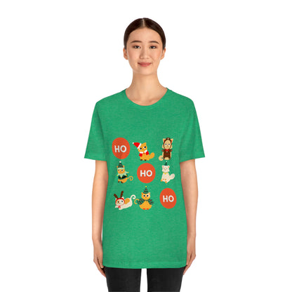 Christmas Kitties - Ho-Ho-Ho Holiday Cat T-shirt - Unisex Jersey Short Sleeve Tee