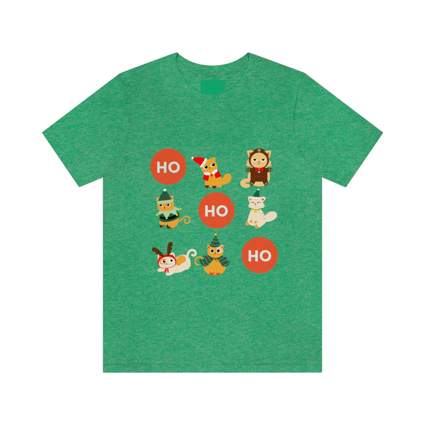 Christmas Kitties - Ho-Ho-Ho Holiday Cat T-shirt - Unisex Jersey Short Sleeve Tee