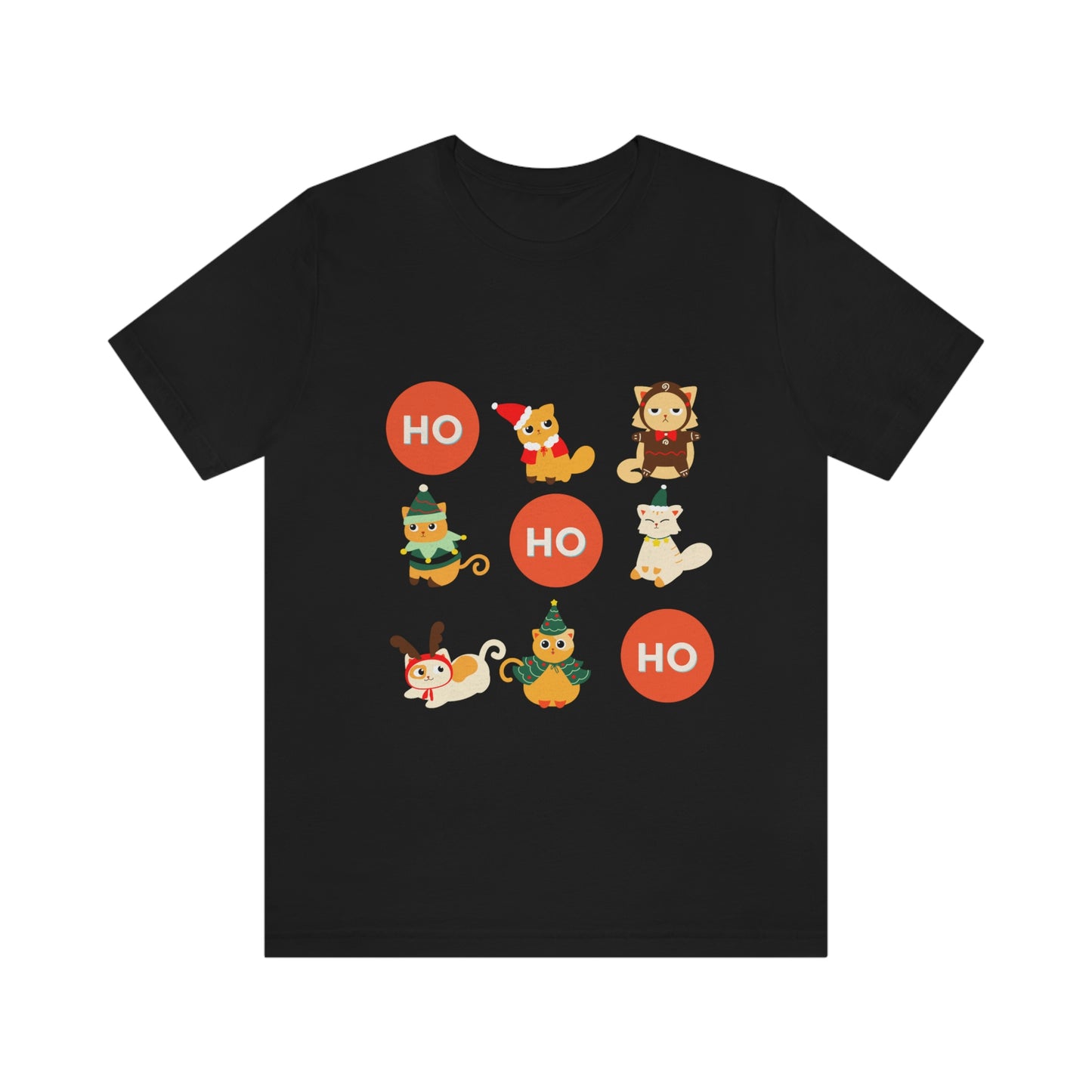 Christmas Kitties - Ho-Ho-Ho Holiday Cat T-shirt - Unisex Jersey Short Sleeve Tee