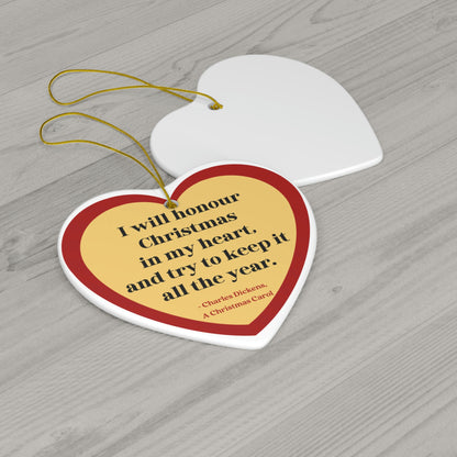 Christmas Ornament with Charles Dickens A Christmas Carol Literary Quote