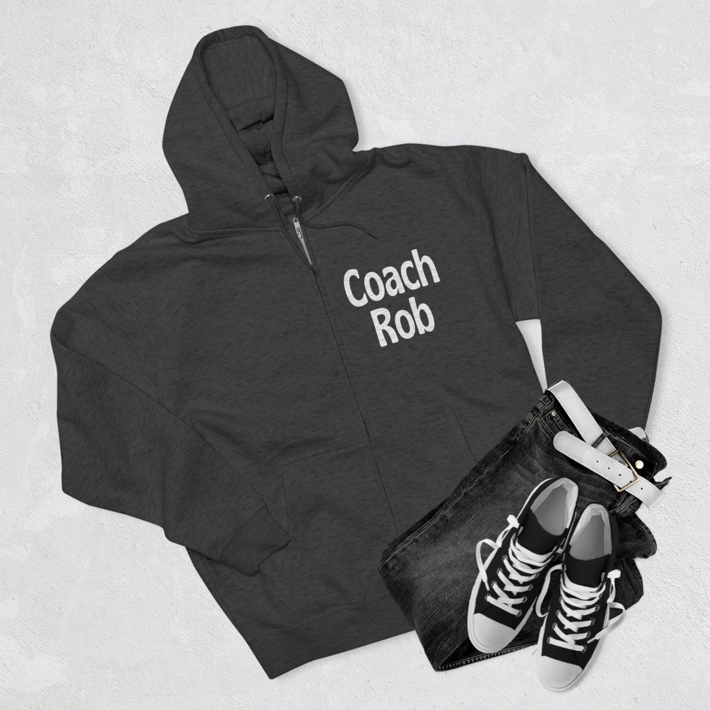 Personalized Coach Zip Hoodie, Customized Unisex Premium Full Zip Hoodie, Coach Gift