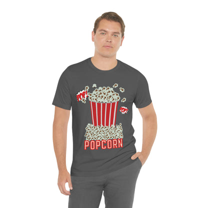 Popcorn T-shirt, Movie Going Shirt, Unisex Jersey Short Sleeve Tee