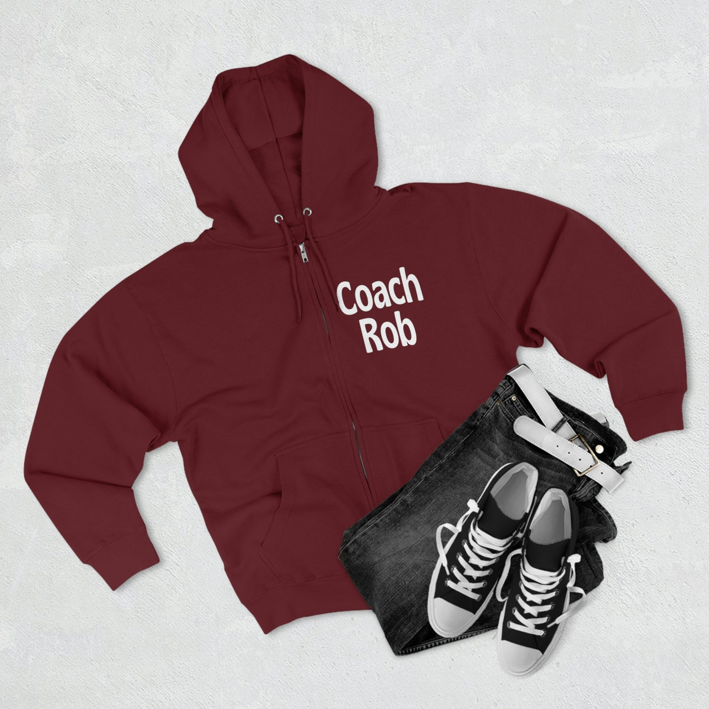 Personalized Coach Zip Hoodie, Customized Unisex Premium Full Zip Hoodie, Coach Gift