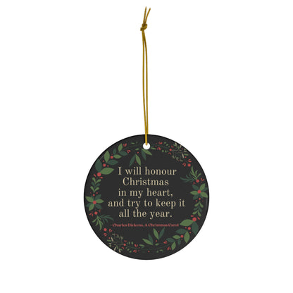 Charles Dickens A Christmas Carol Literary Quote Christmas Ornament