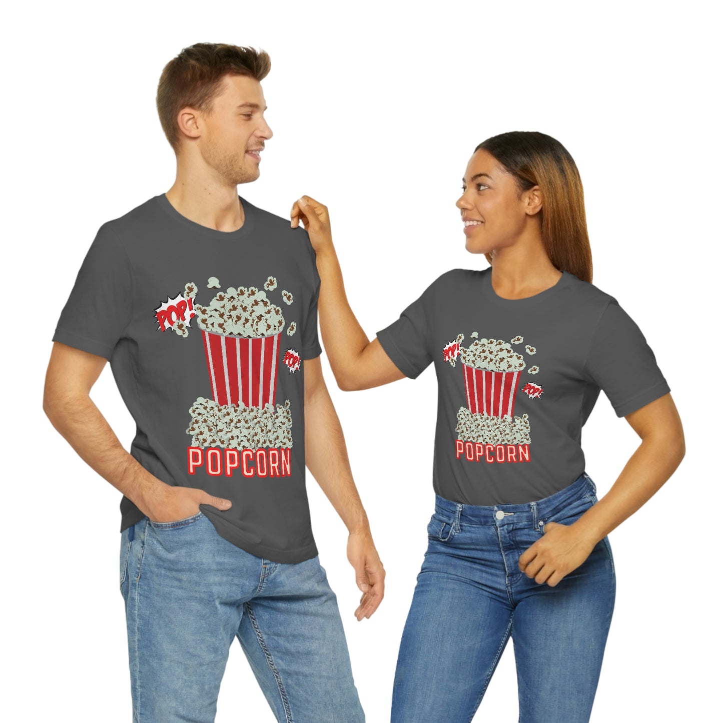 Popcorn T-shirt, Movie Going Shirt, Unisex Jersey Short Sleeve Tee