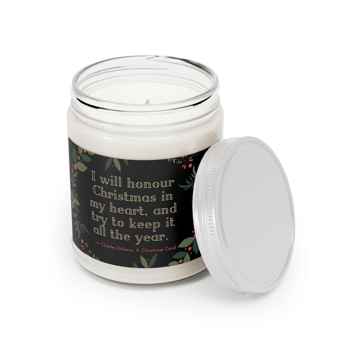 Christmas Candle with Charles Dickens A Christmas Carol Literary Quote - Scented Candle, 9oz